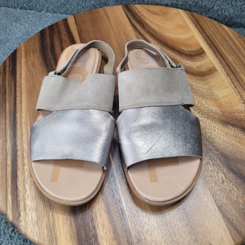Sorel Shoes Gold Beige Sandals Womens Size 8‎ Flats Adjustable Strap Open Toe - Picture 8 of 12